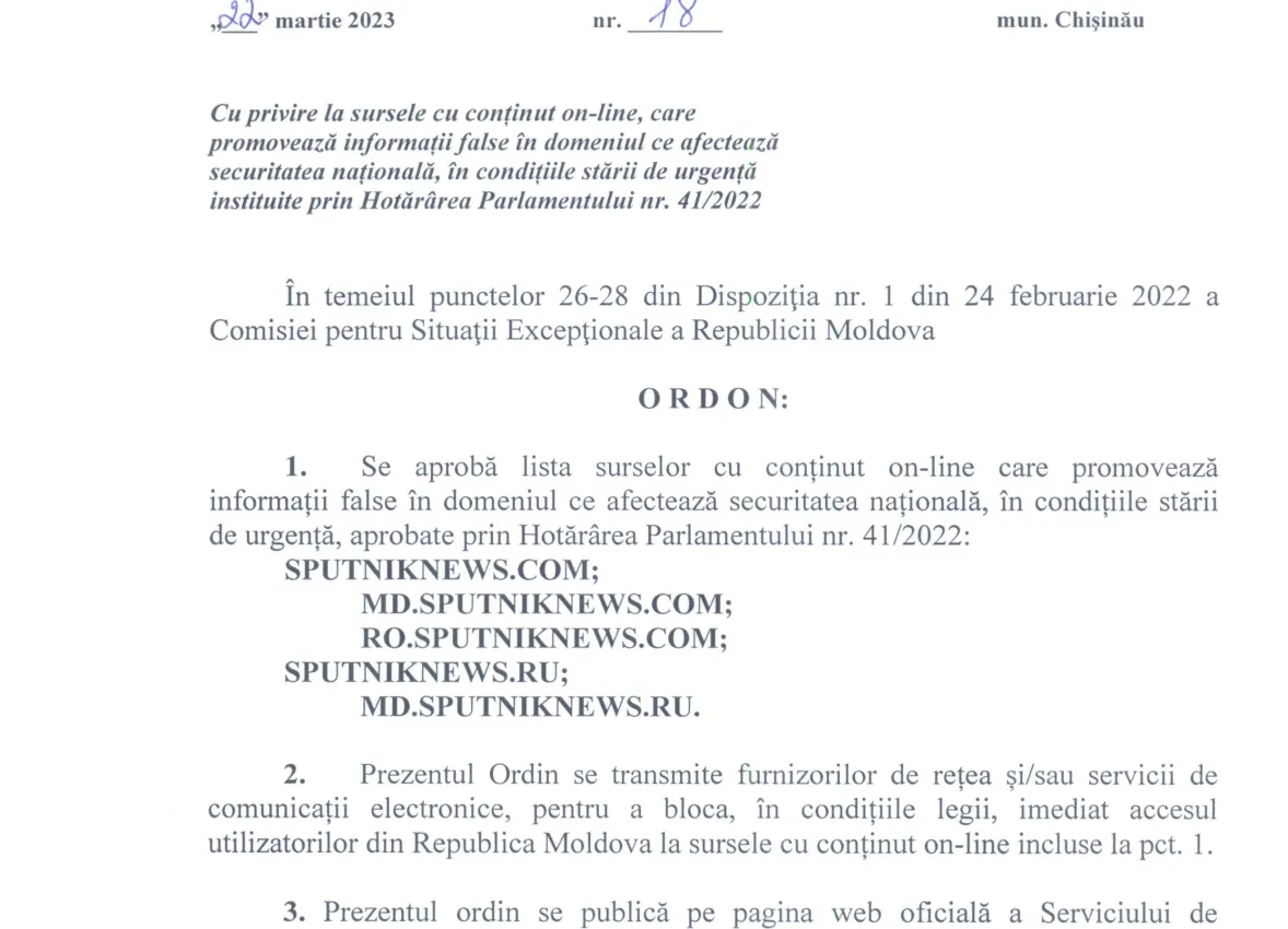 5 site-uri, care publică informaţii false în domeniul ce afectează securitatea națională, urmează a fi blocate